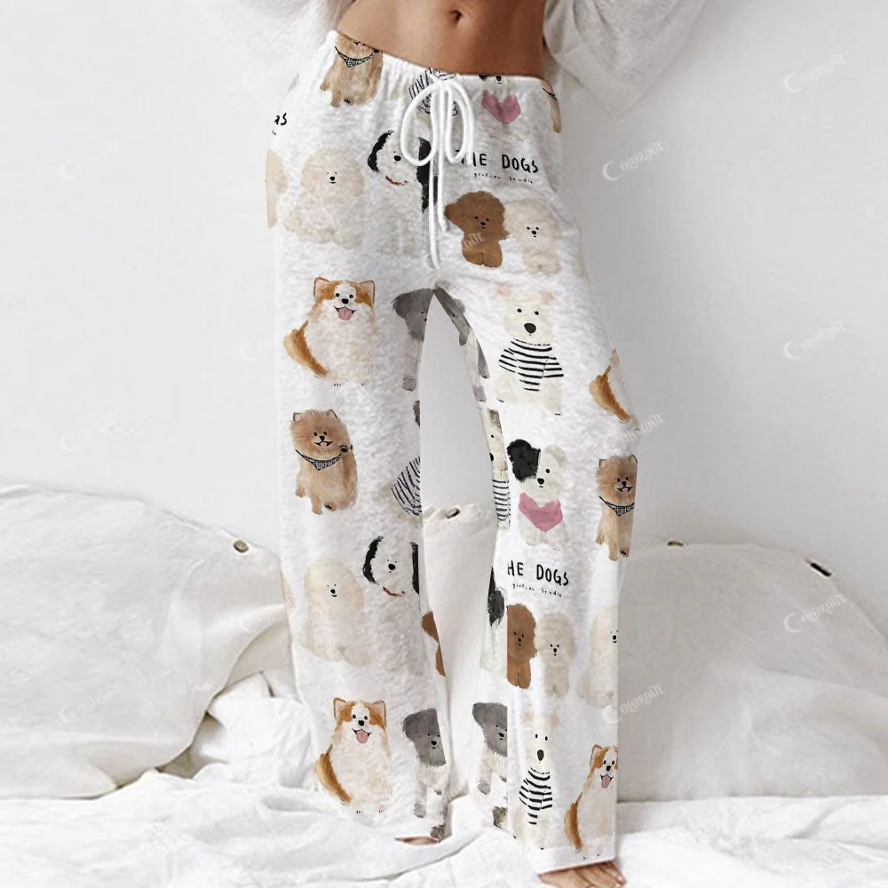 Colordate Women's Dog Print Long Sleeve Homewear Set - Image 5