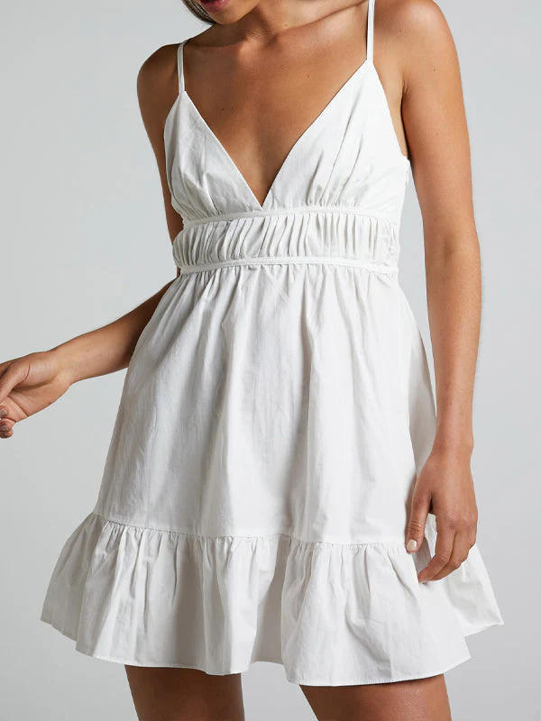 Ajustable straps v neck dress - Image 3
