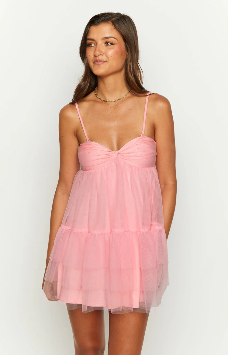 Amba Pink Strapless Mini Dress - Image 6