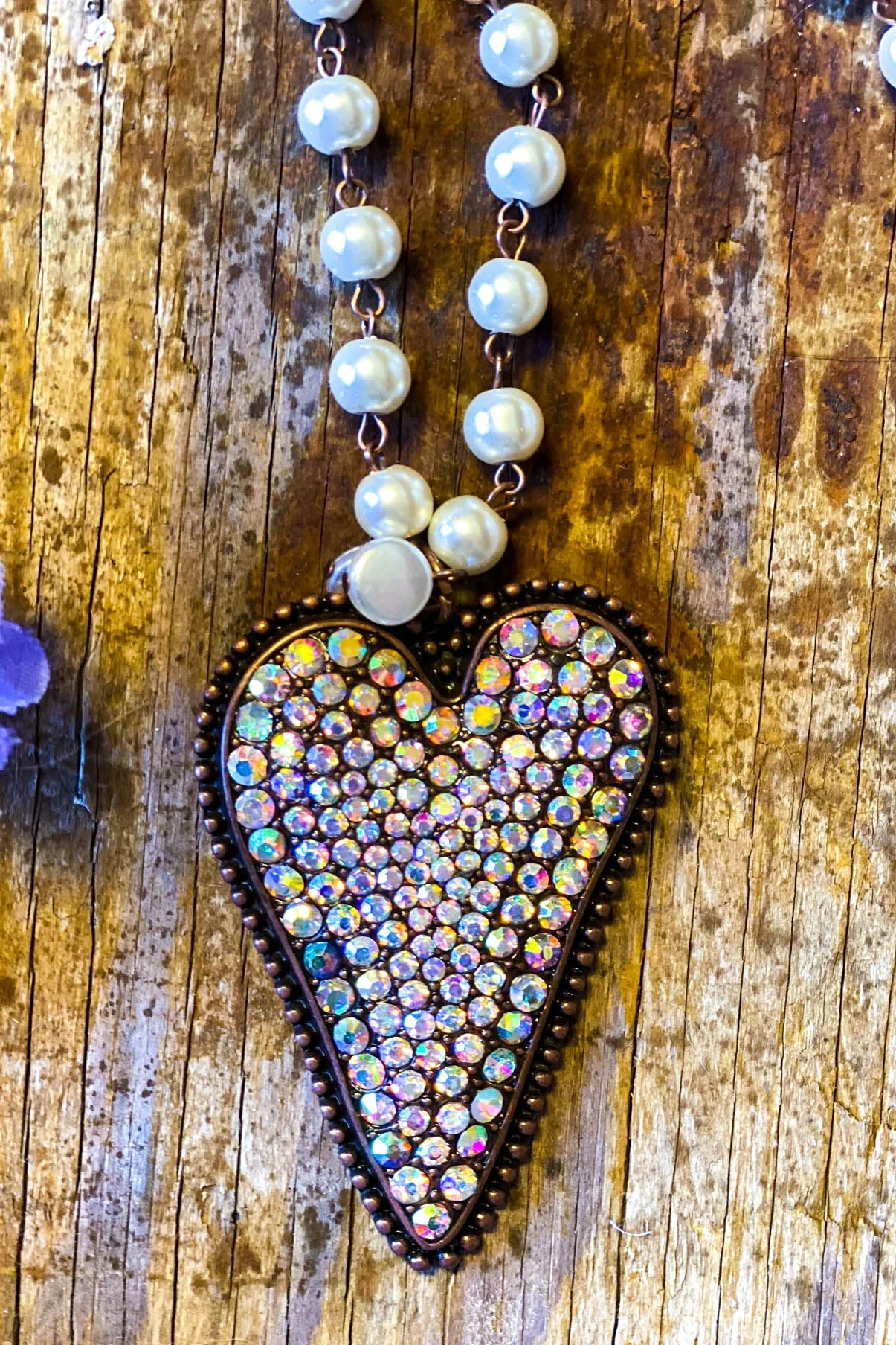Angel Of Music Necklace - Pearl & Rhinestones - Image 4