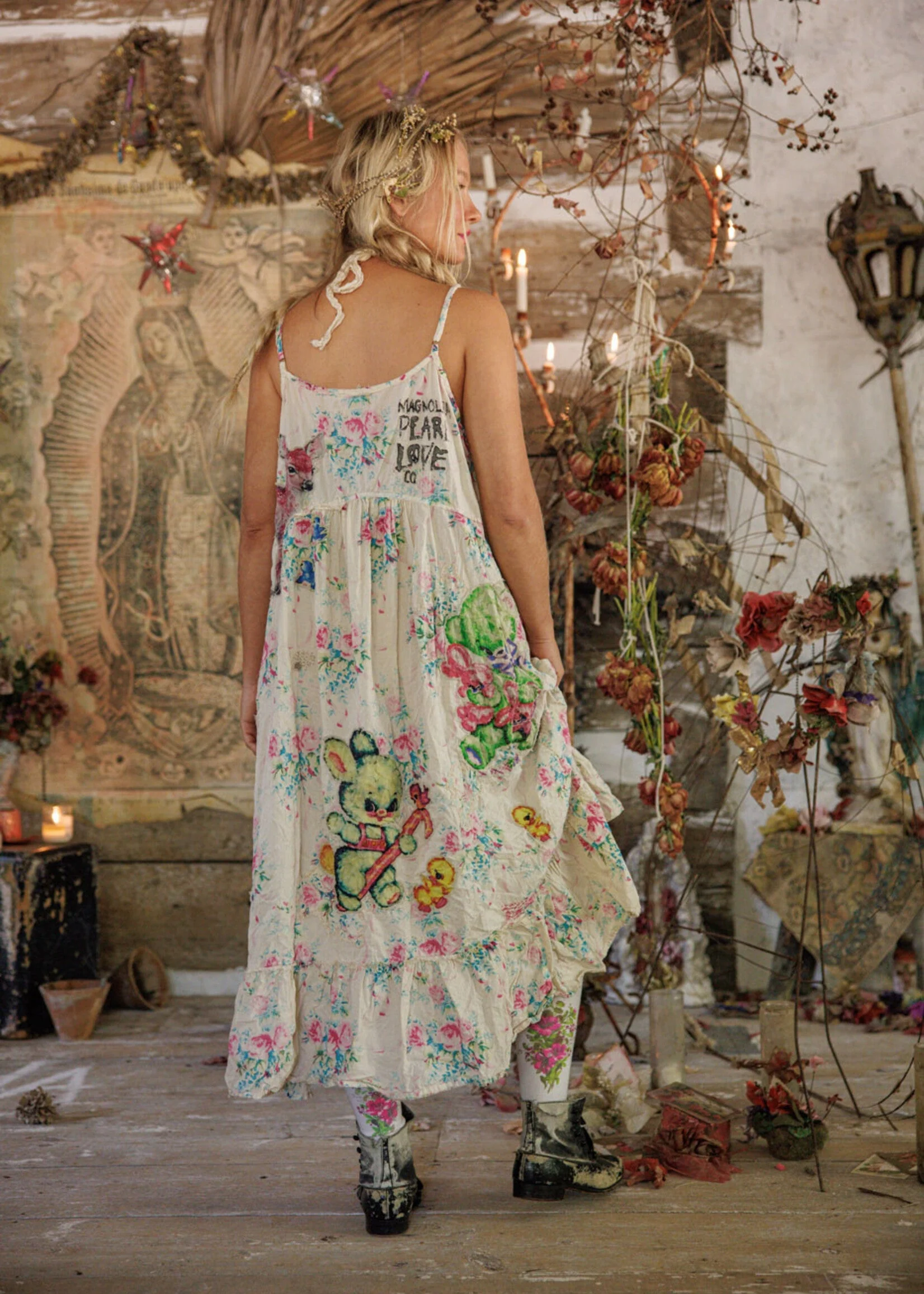 Applique Vianney Slip Dress 1434 in Bed of Roses by MP - Image 3