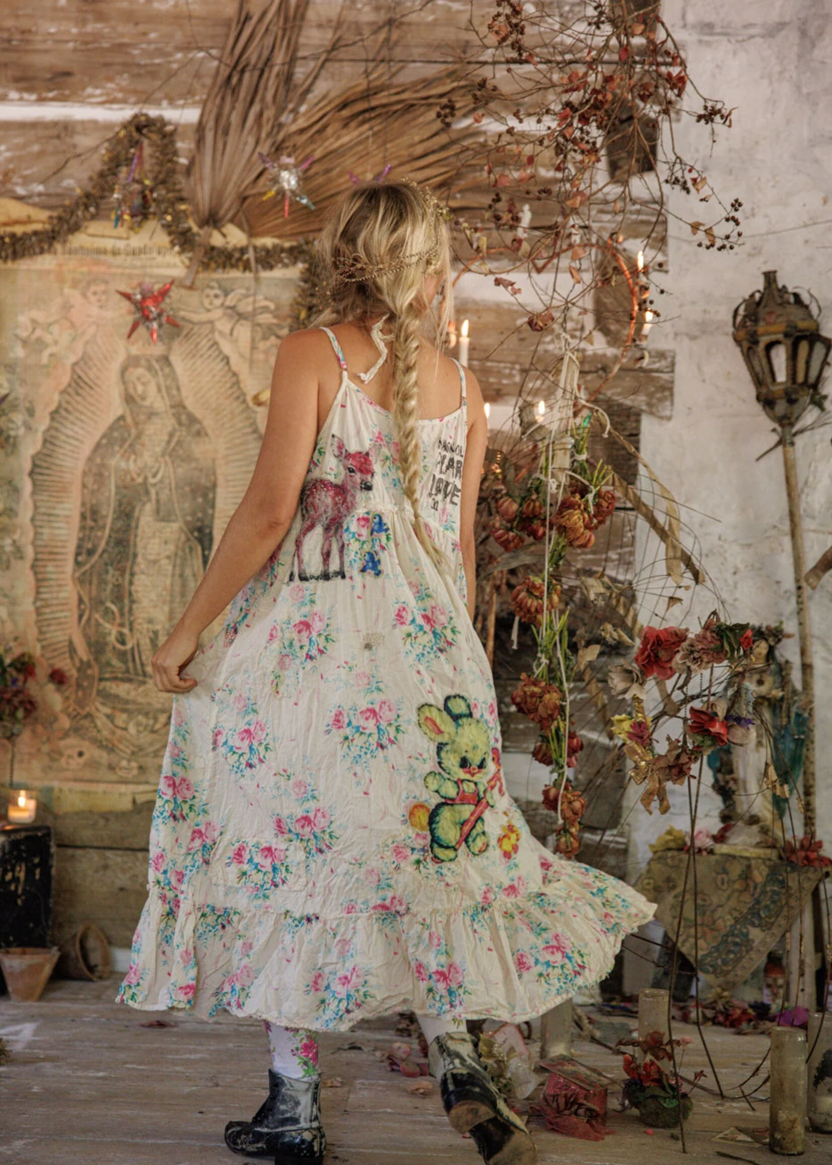 Applique Vianney Slip Dress 1434 in Bed of Roses by MP - Image 4
