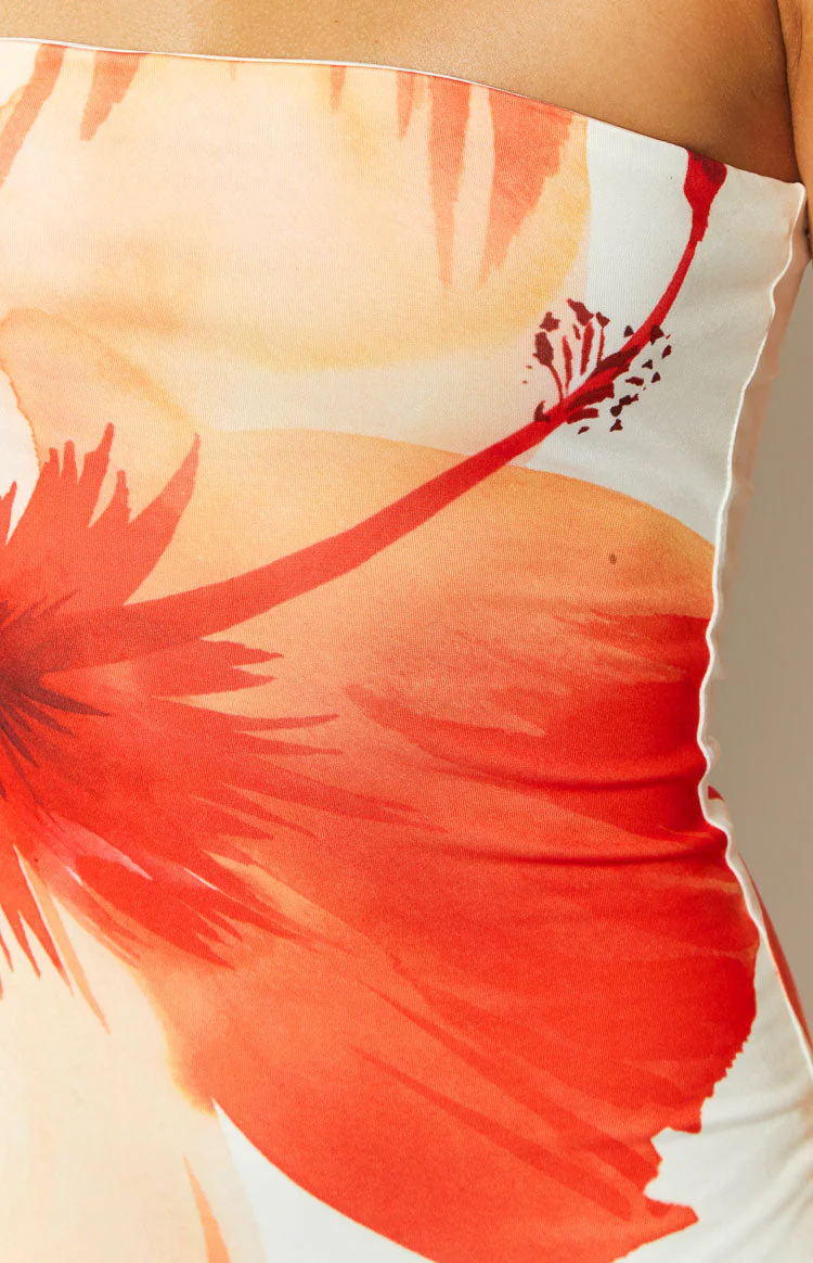 Arizona White Floral Print Maxi Dress - Image 6