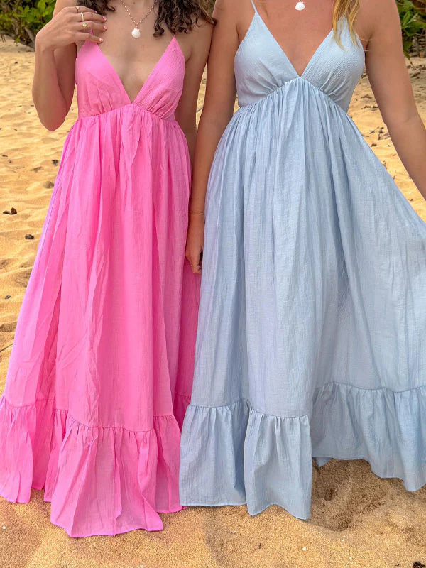 Back tie maxi dress