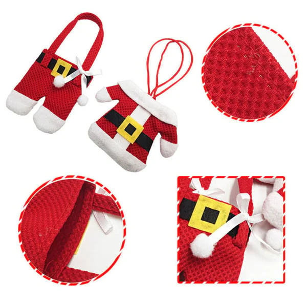 6 Pieces Christmas Silverware Holders Knife Fork Pouch Bag - Image 6