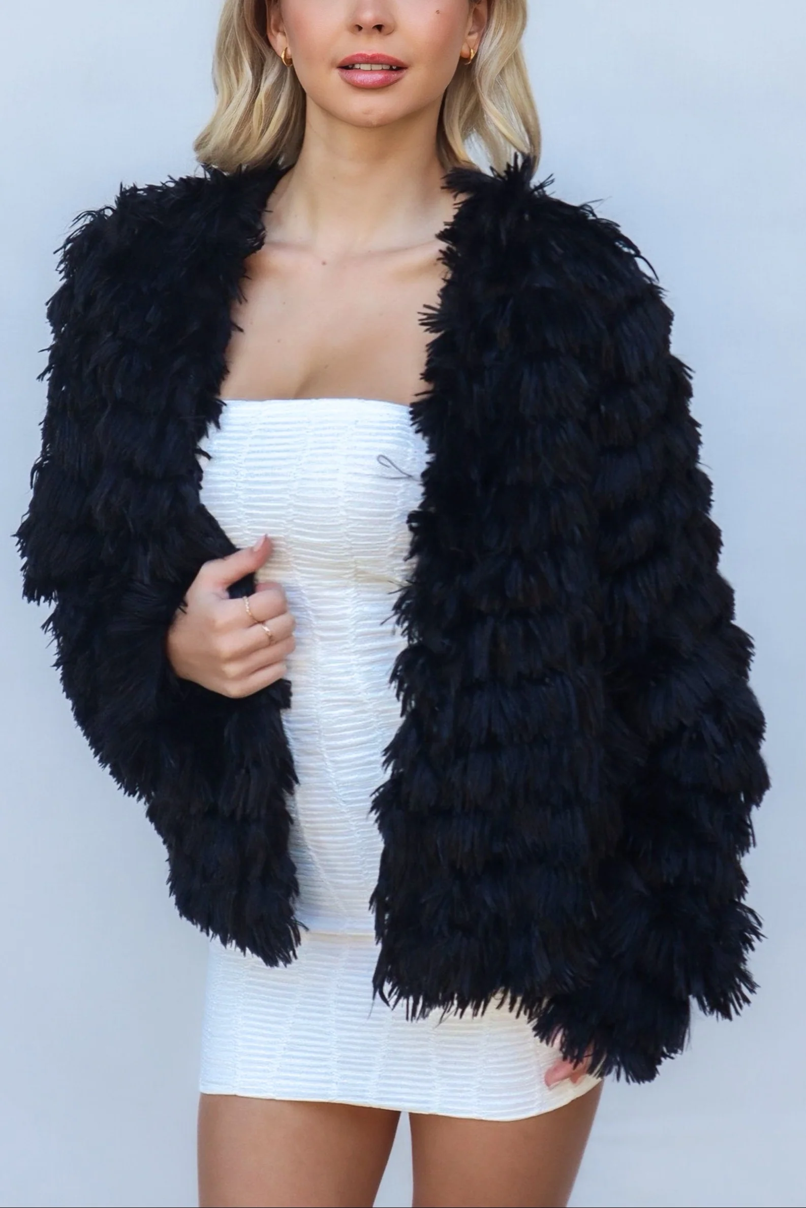 Bambi Faux Fur Jacket - Black - Image 2