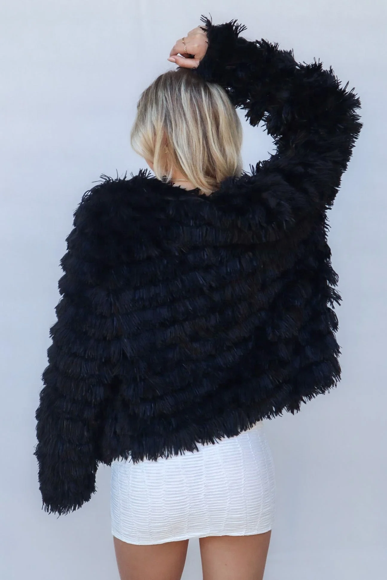 Bambi Faux Fur Jacket - Black - Image 3