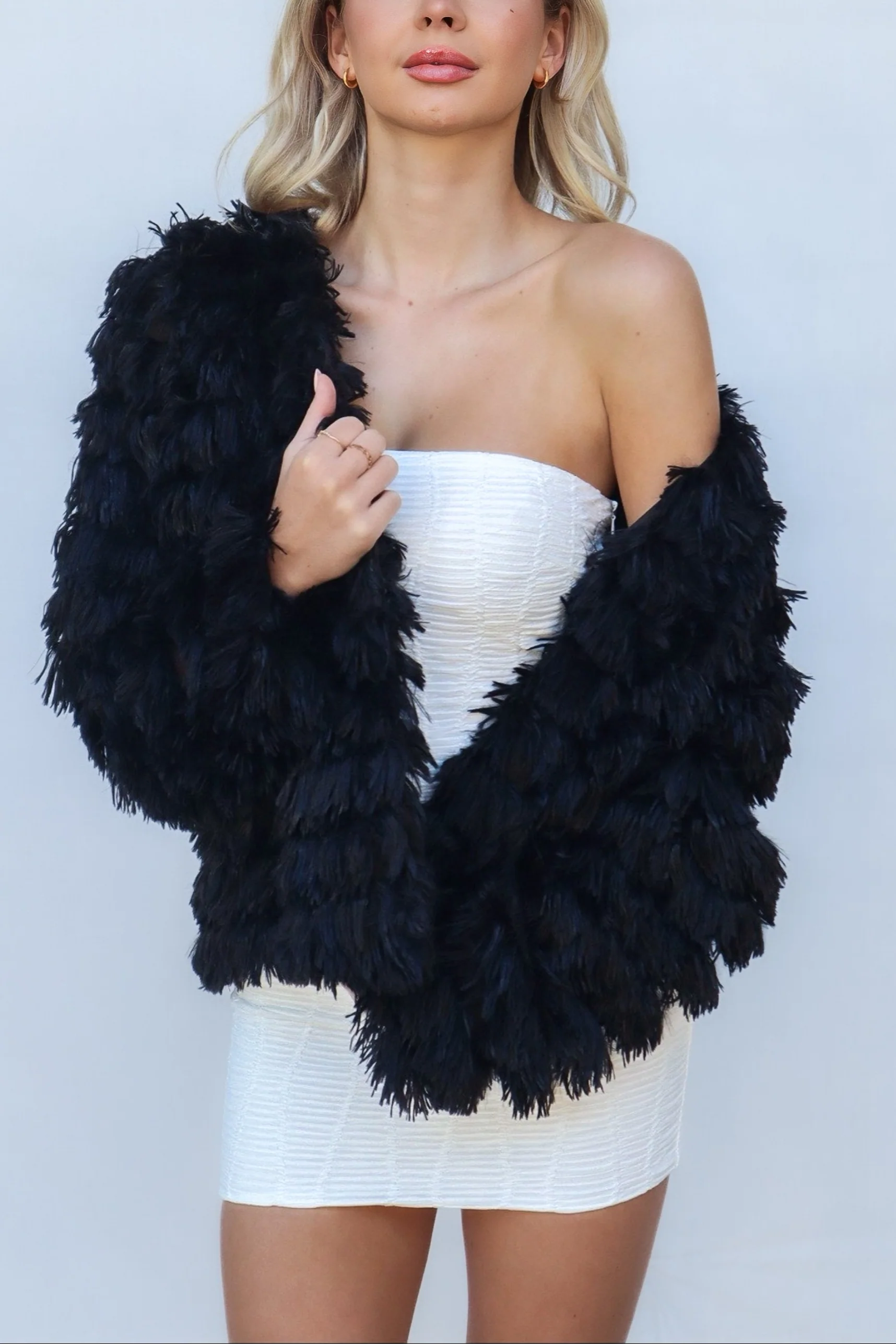 Bambi Faux Fur Jacket - Black - Image 4