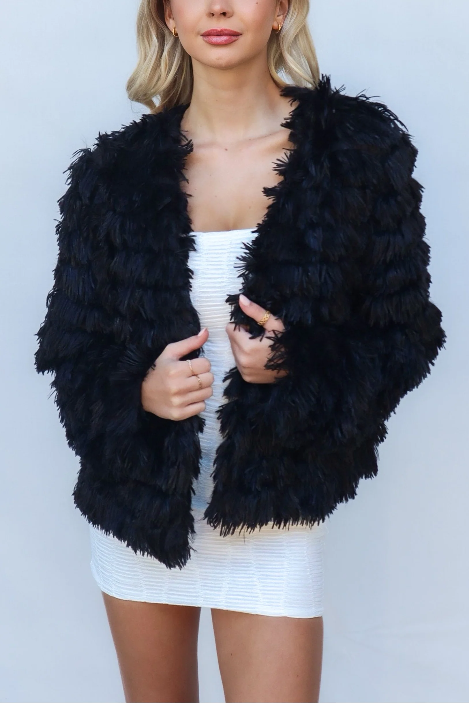 Bambi Faux Fur Jacket - Black - Image 5