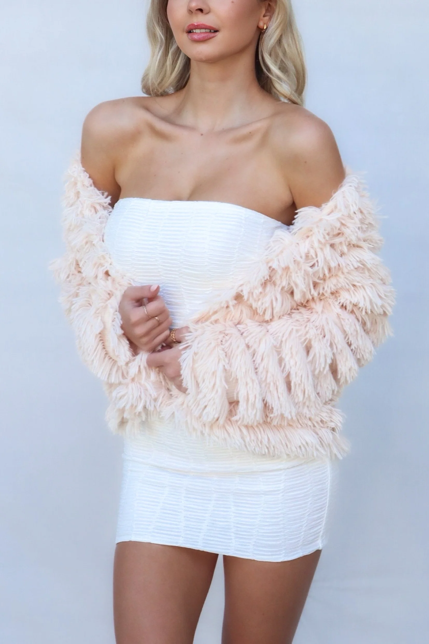 Bambi Faux Fur Jacket - Blush Pink - Image 2