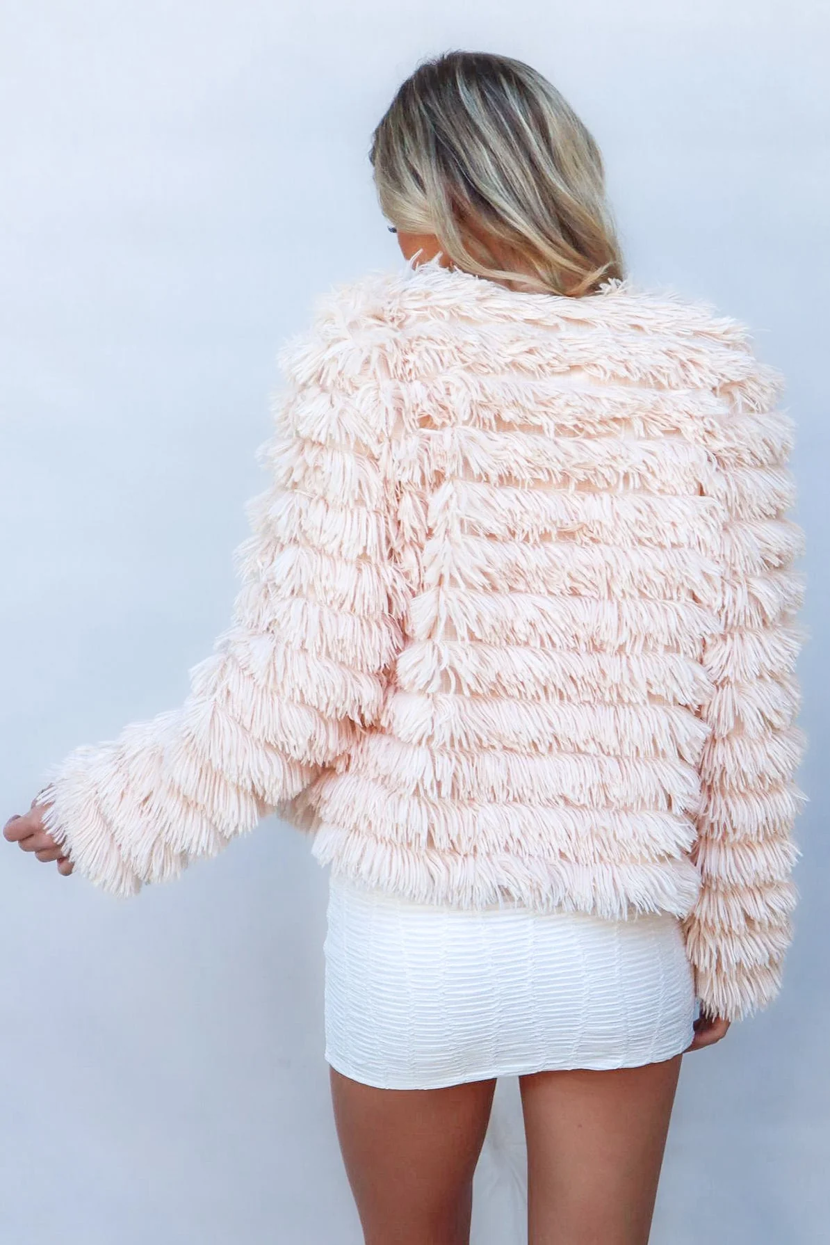 Bambi Faux Fur Jacket - Blush Pink - Image 3