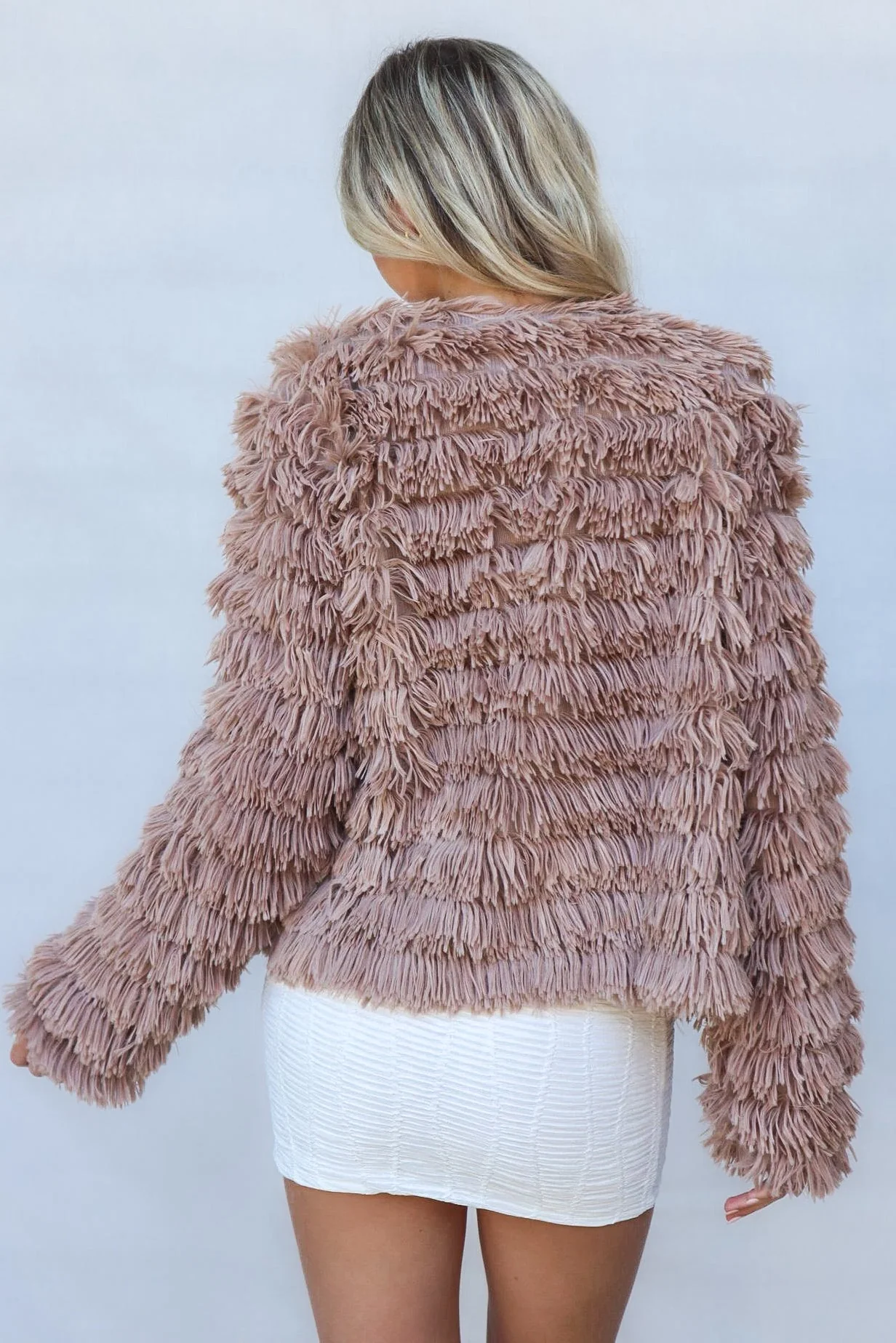 Bambi Faux Fur Jacket - Chocolate - Image 3