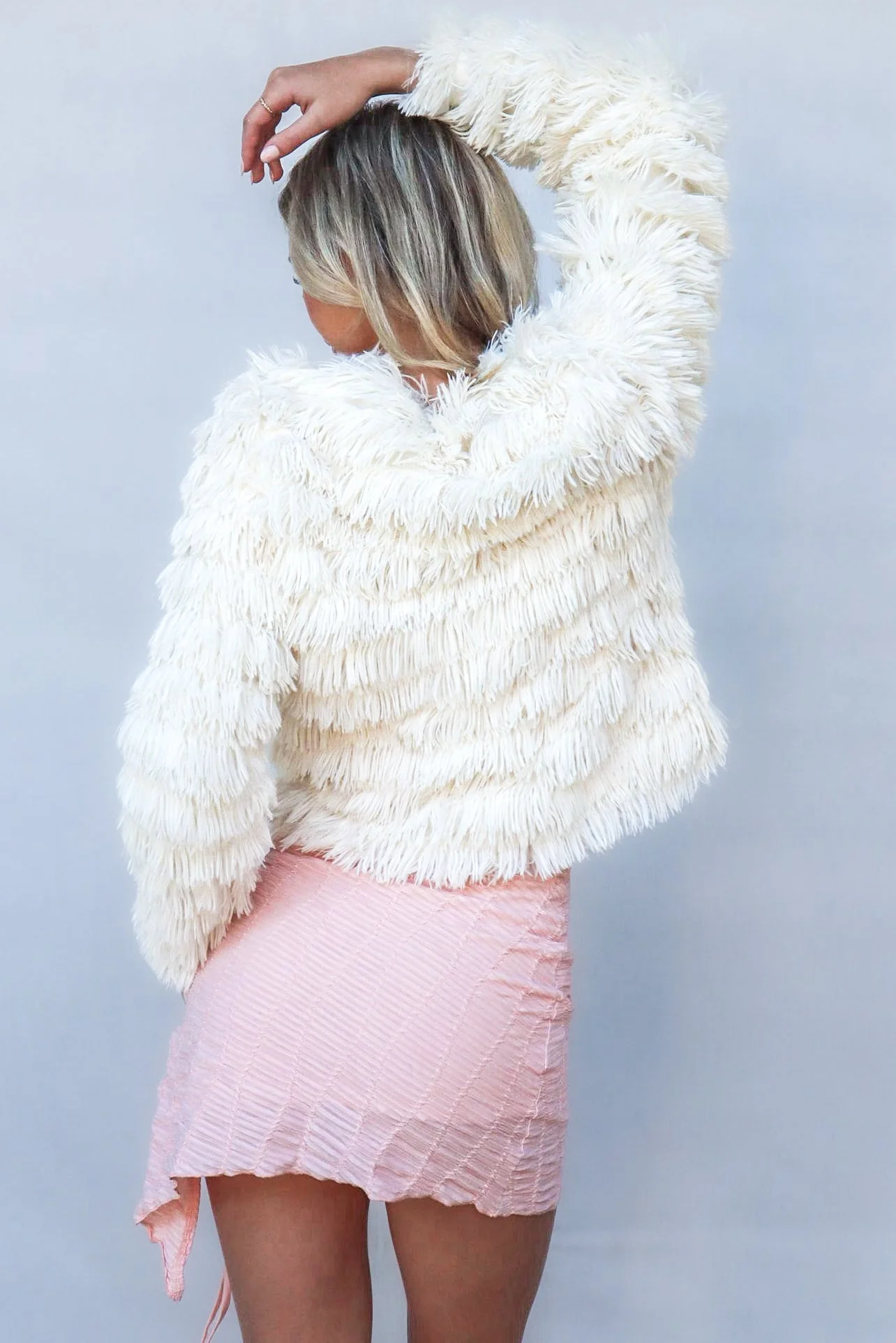 Bambi Faux Fur Jacket - White - Image 2