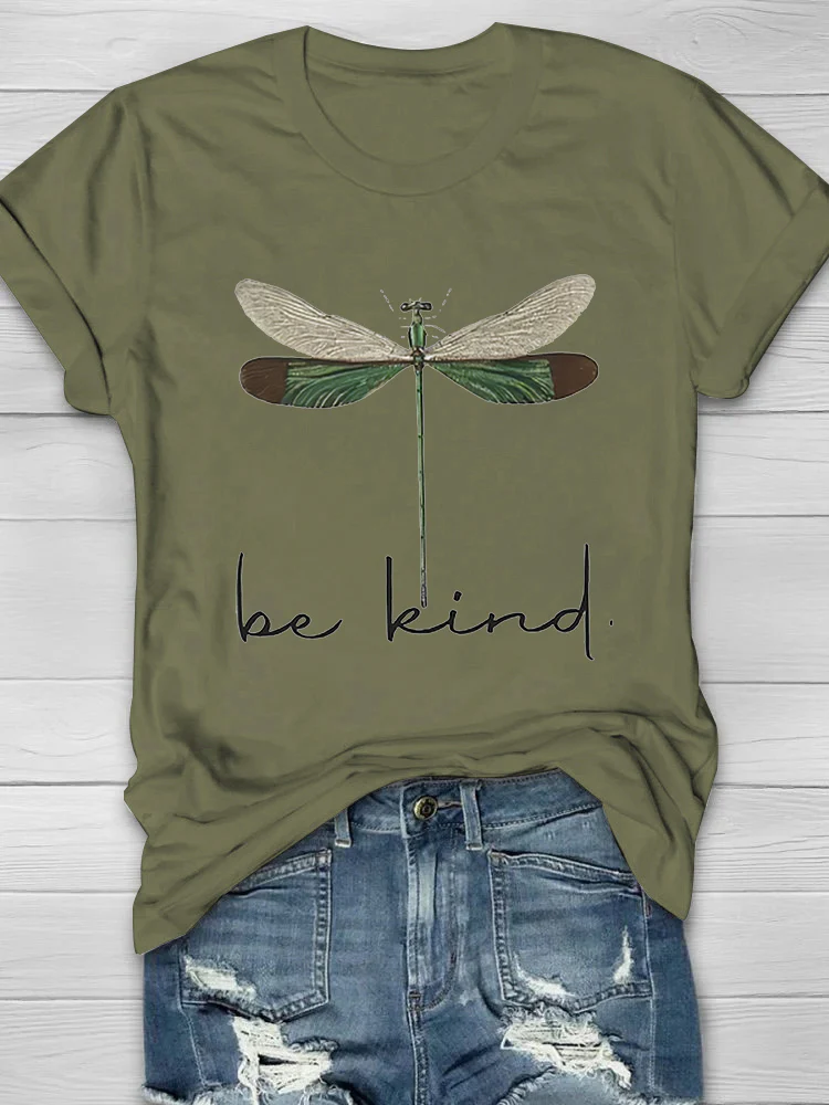 Be Kind Dragonfly Print Women's T-shirt - Image 3