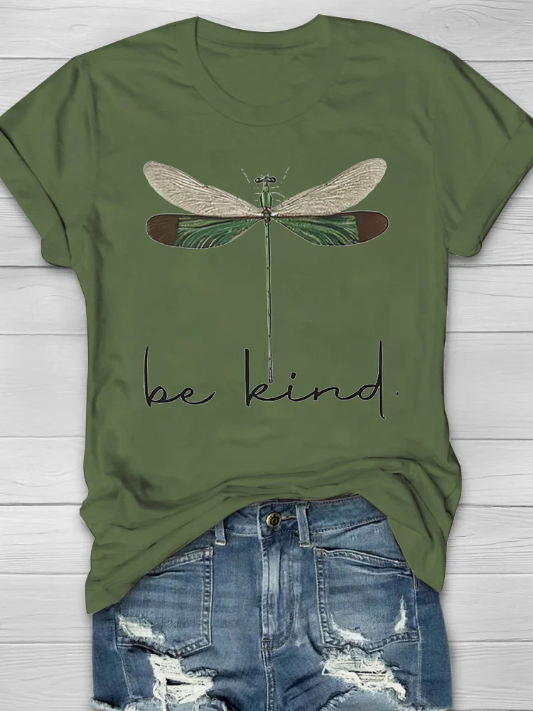 Be Kind Dragonfly Print Women's T-shirt - Image 4