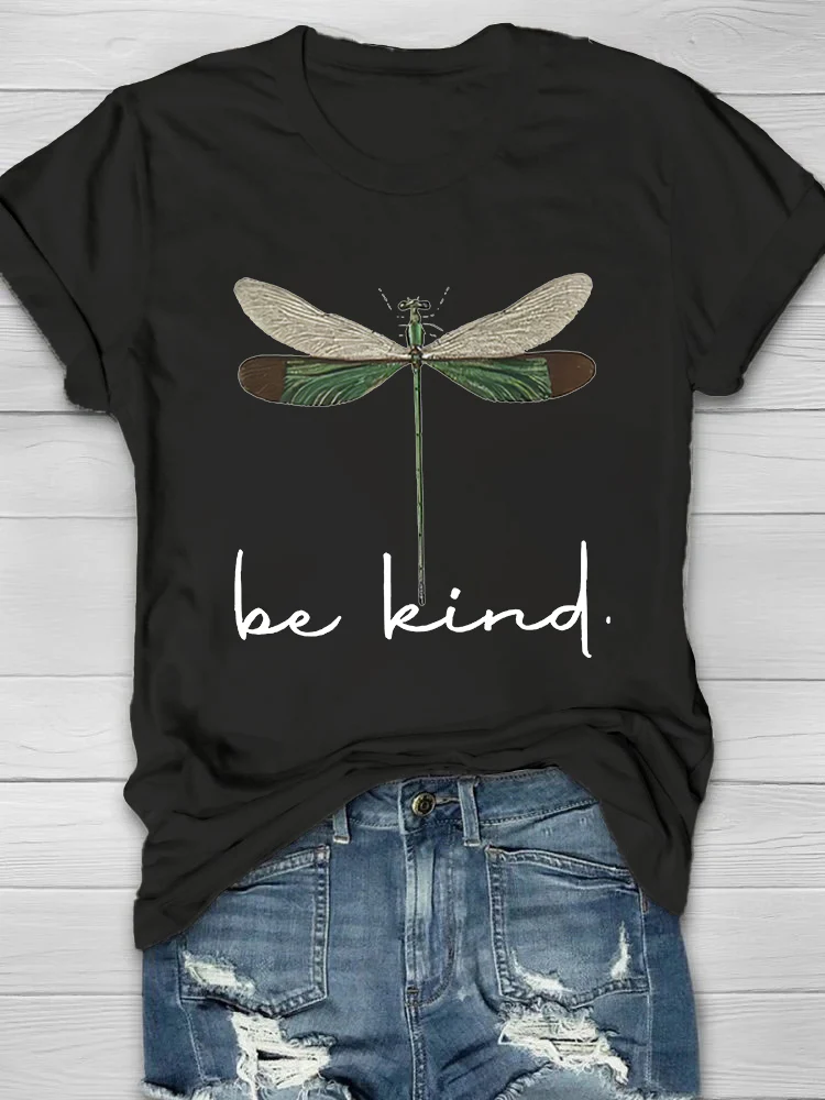 Be Kind Dragonfly Print Women's T-shirt - Image 5