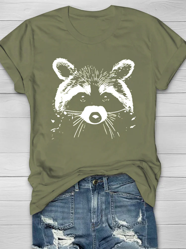 Bear Crew Neck Print Women's T-shirt - Image 2