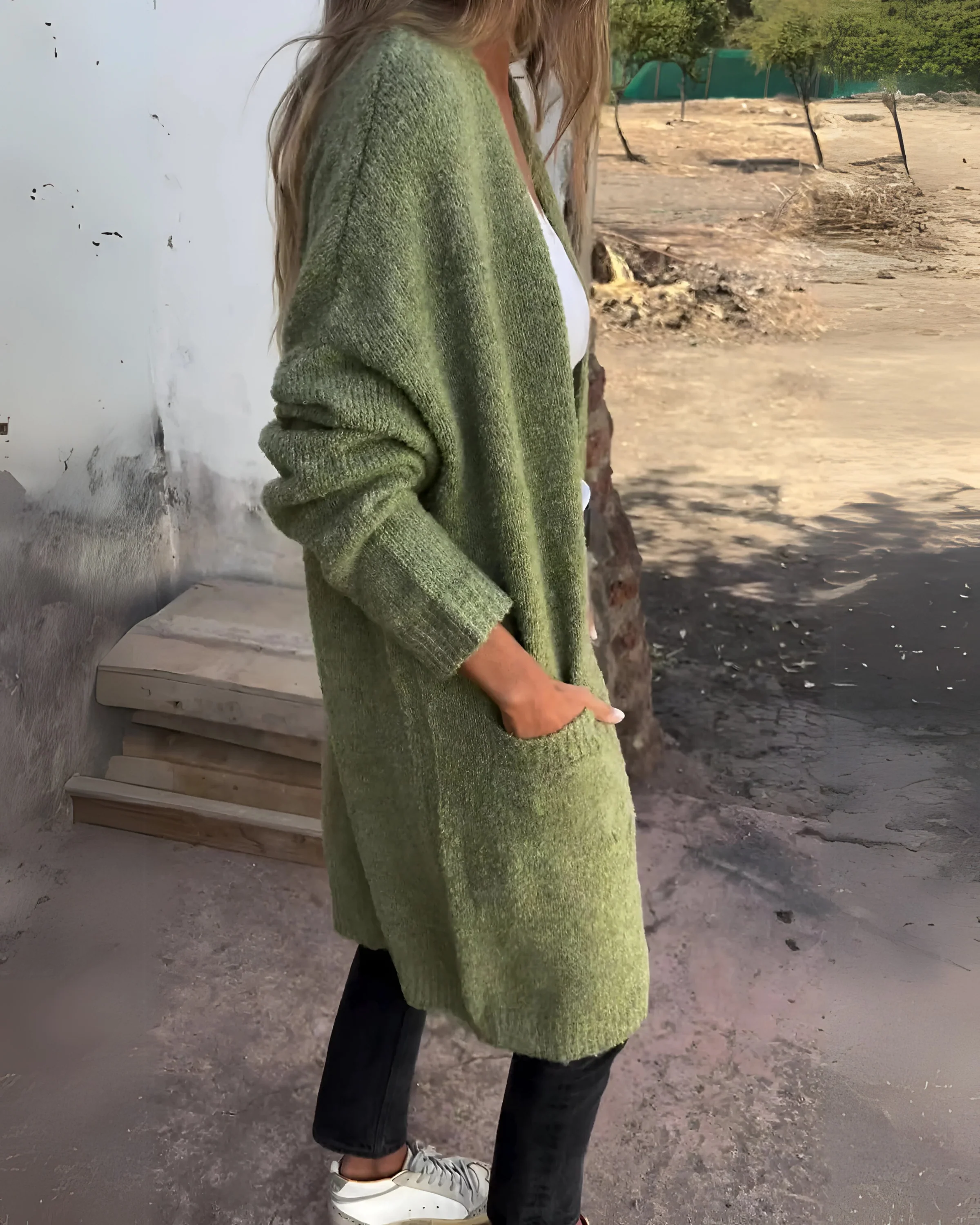 BELIA - Casual Knit Pocketed Cardigan - Image 2