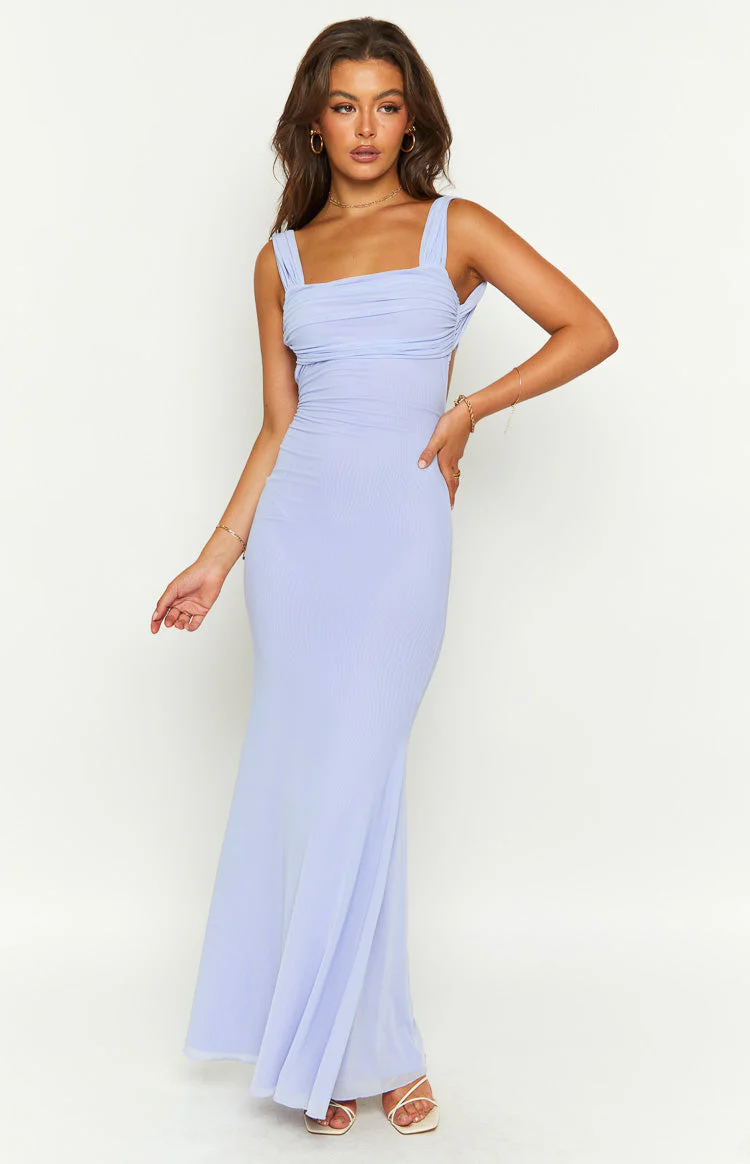 Beverley Lilac Mesh Maxi Dress - Image 2