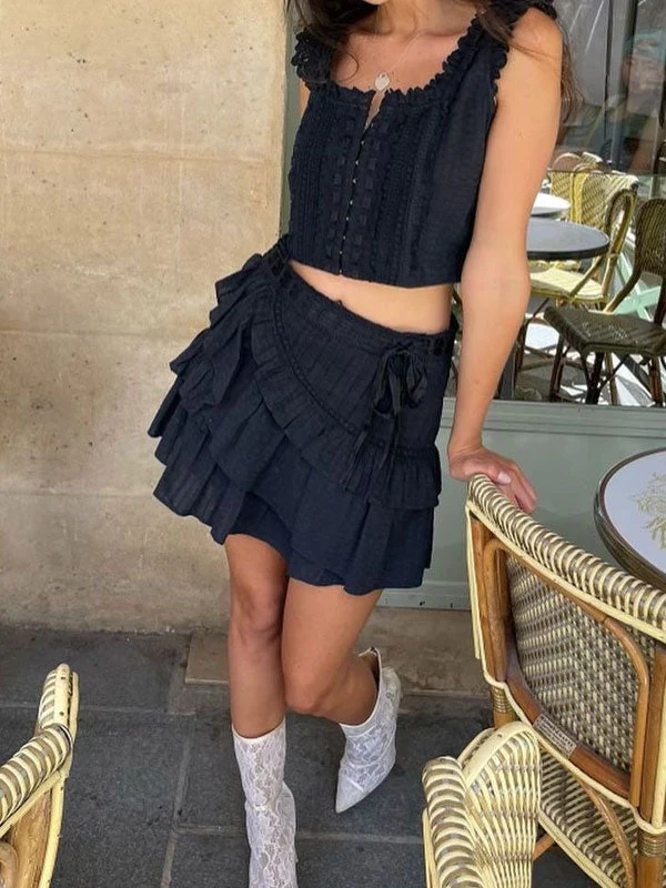 Black frill set