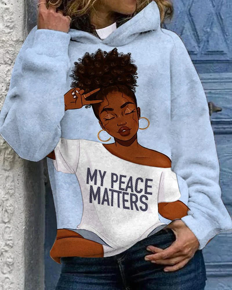 Black Girl My Peace Matters Unisex Hoodie - Image 5