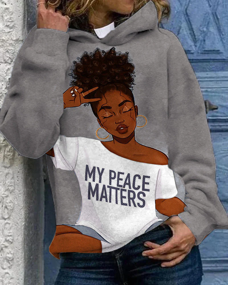 Black Girl My Peace Matters Unisex Hoodie - Image 6