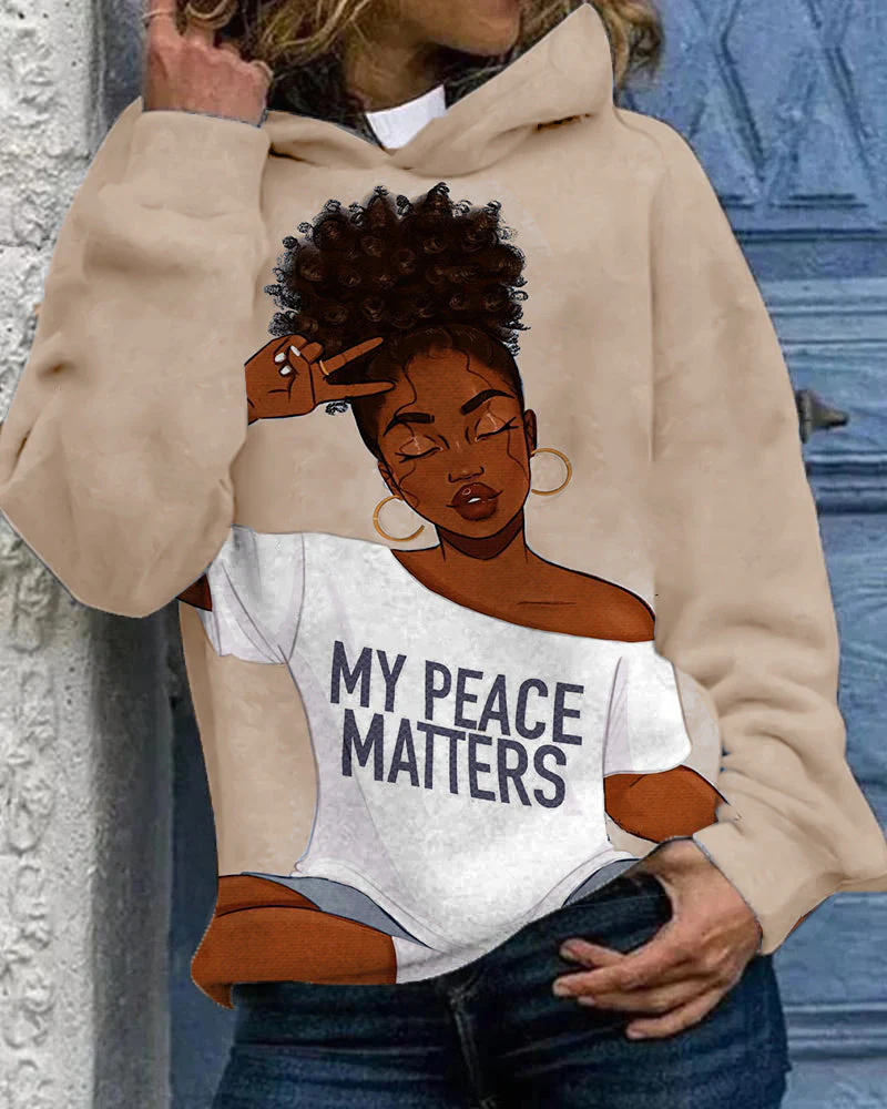 Black Girl My Peace Matters Unisex Hoodie - Image 7