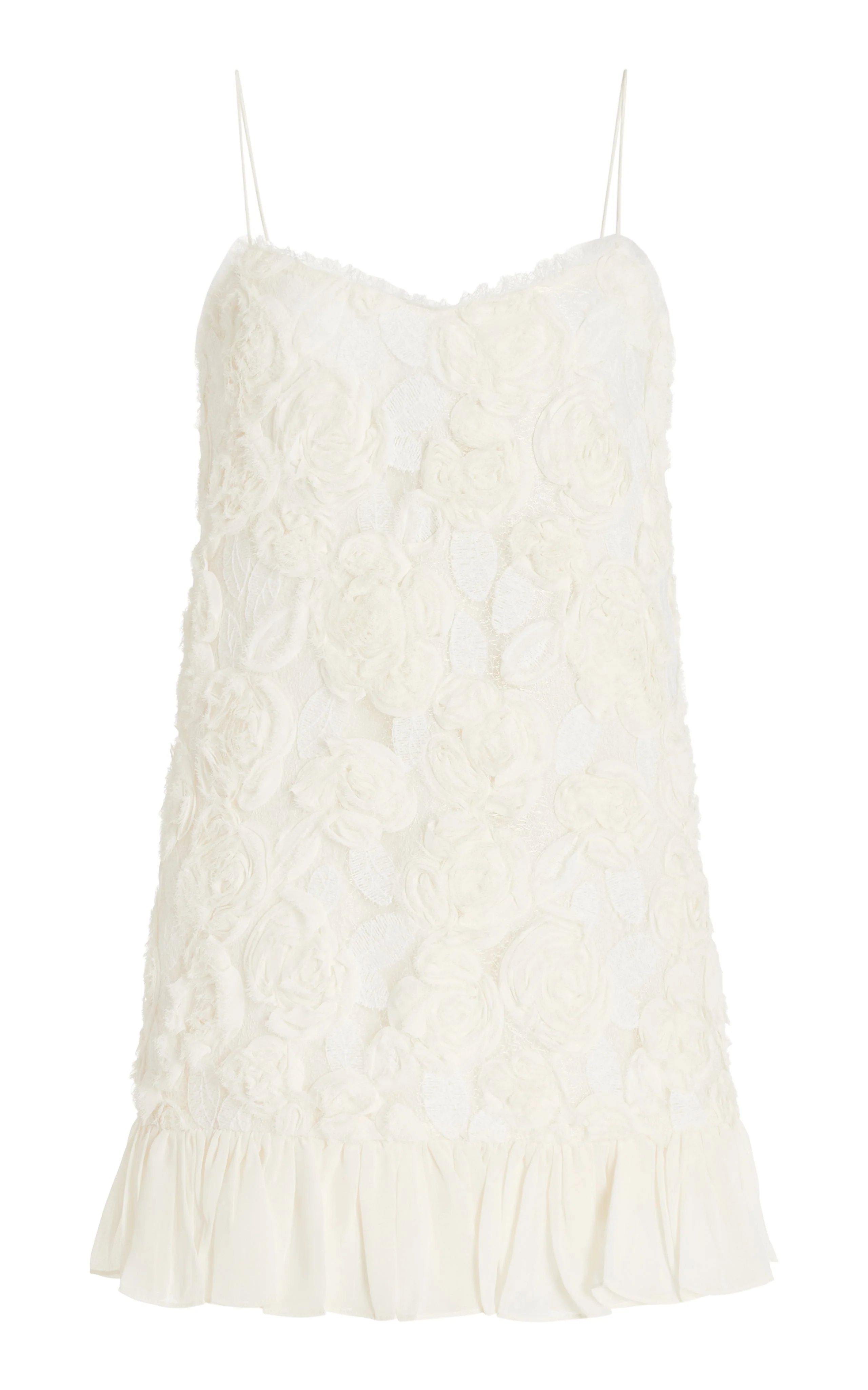 Blanc Rosette-Detailed Georgette Mini Dress - Image 8