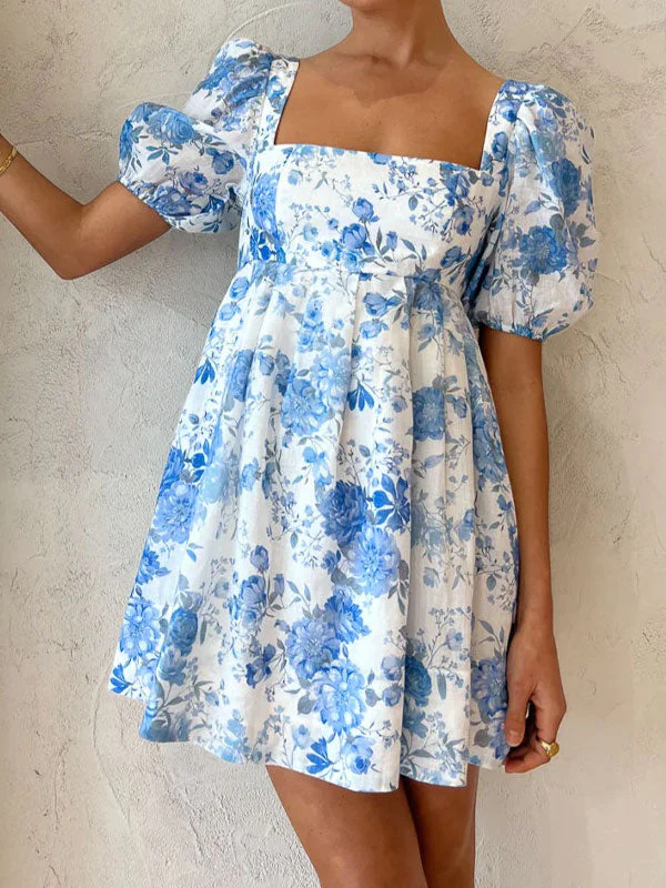 Blue printing dress - Image 2
