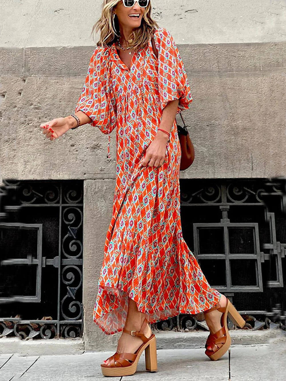Bohemian Printed Maxi Dress - Image 11