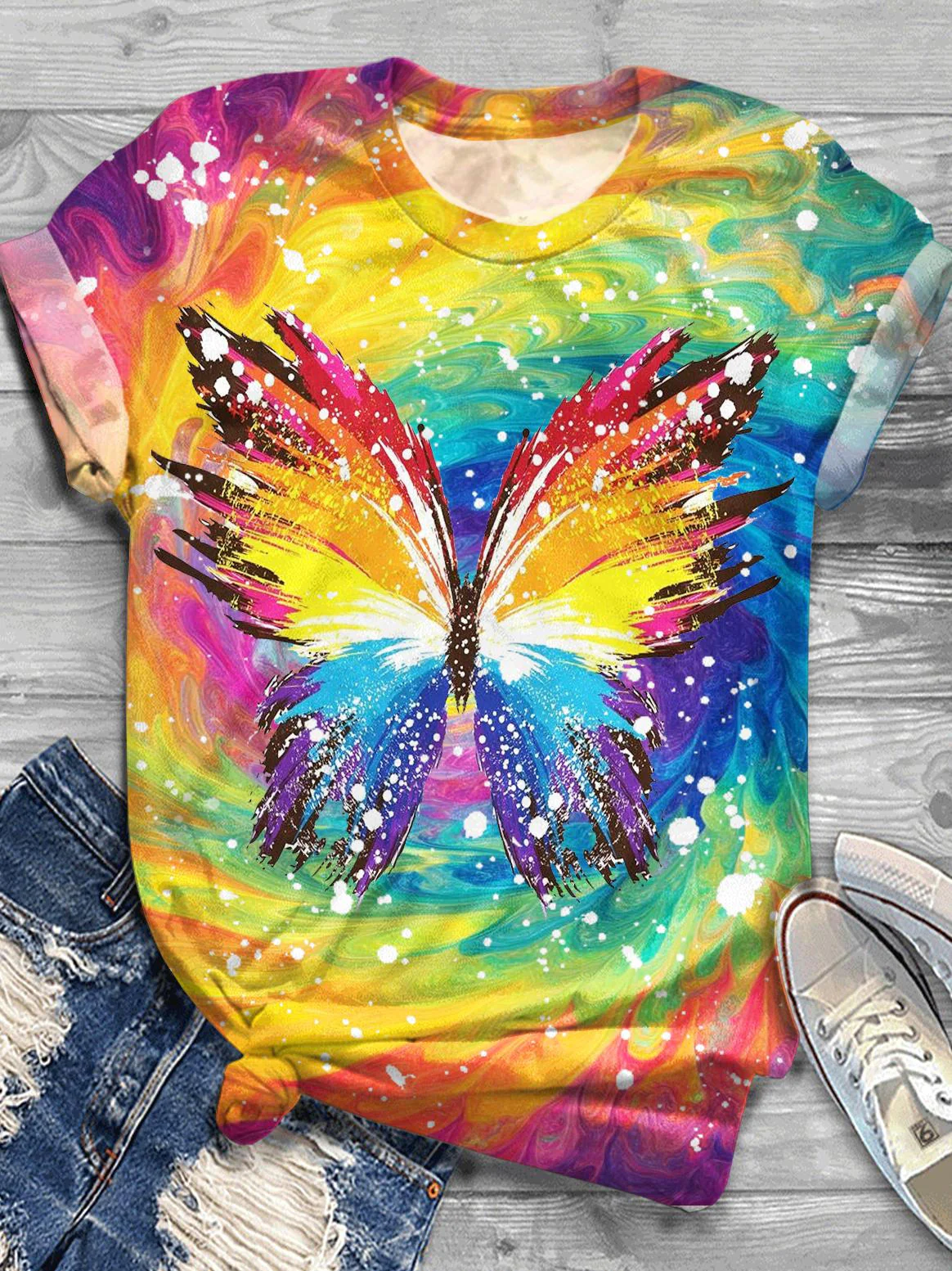 Butterfly Crew Neck T-shirt