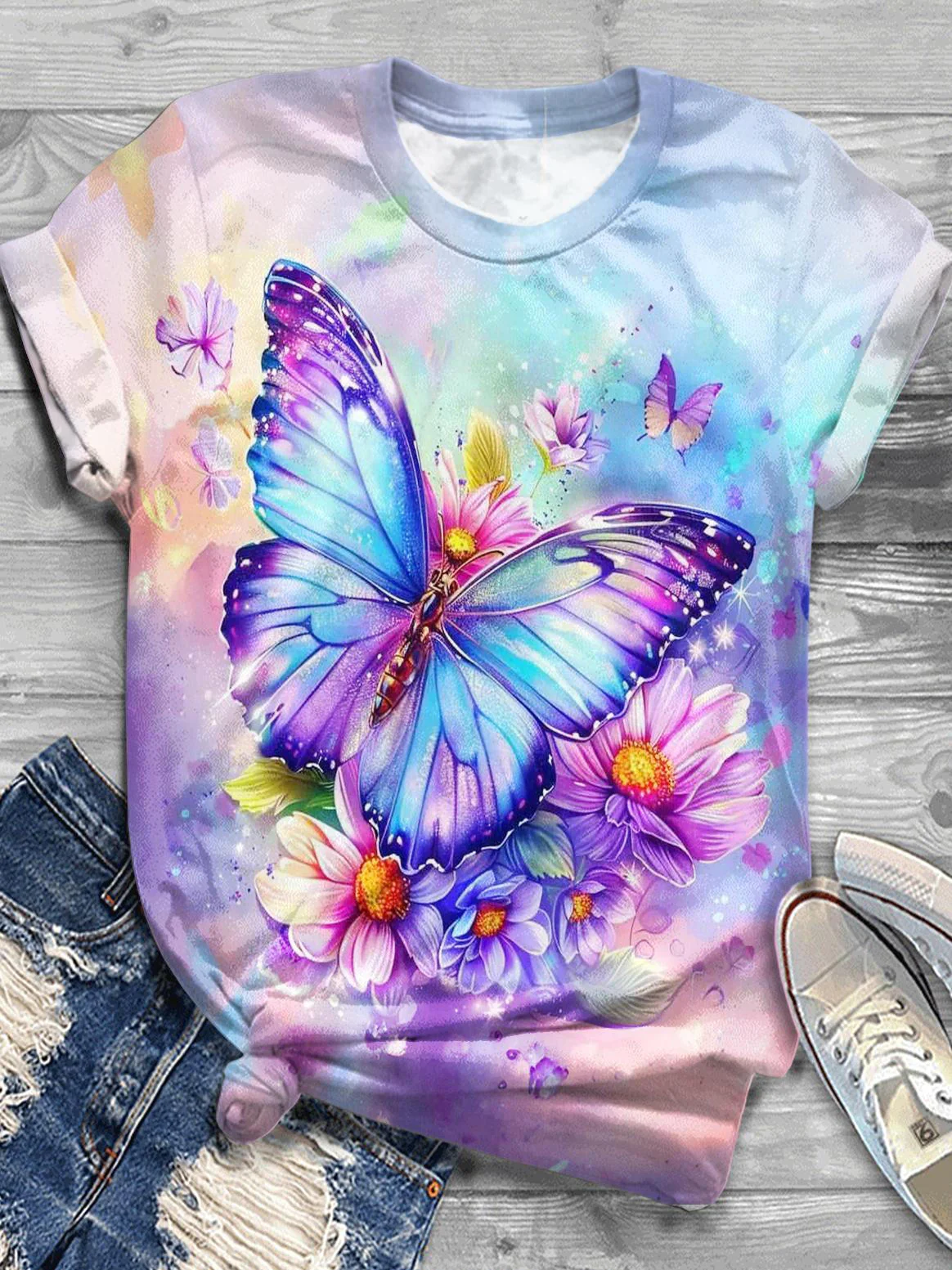 Butterfly Crew Neck T-shirt
