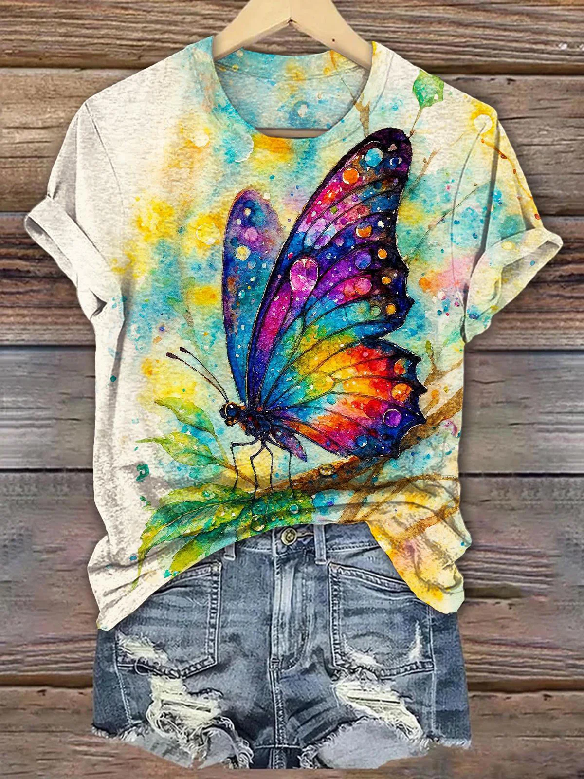 Butterfly Crew Neck T-shirt