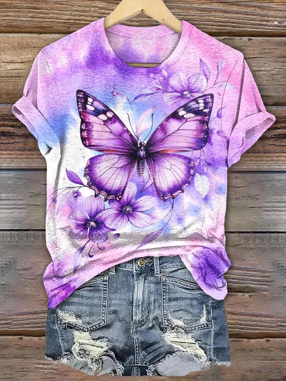 Butterfly Crew Neck T-shirt