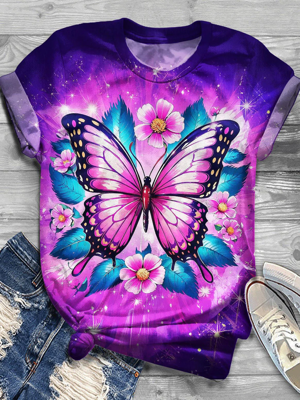 Butterfly Crew Neck T-shirt