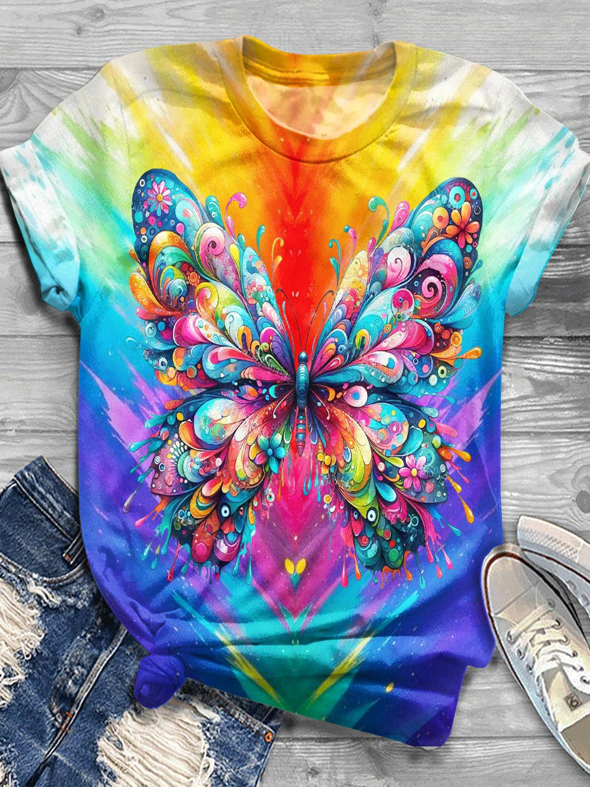 Butterfly Crew Neck T-shirt