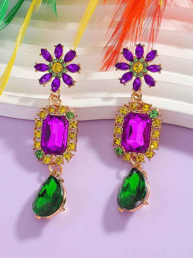 Carnival Geometric Flower Trendy Temperament Light Luxury Versatile Fashionable Earrings