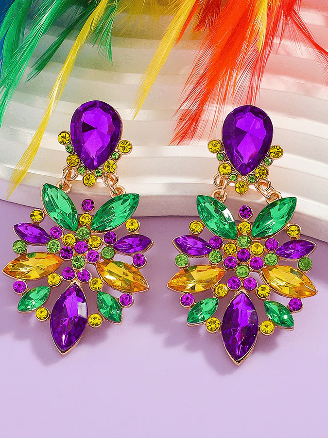 Carnival Geometric Flower Trendy Temperament Light Luxury Versatile Fashionable Earrings - Image 2