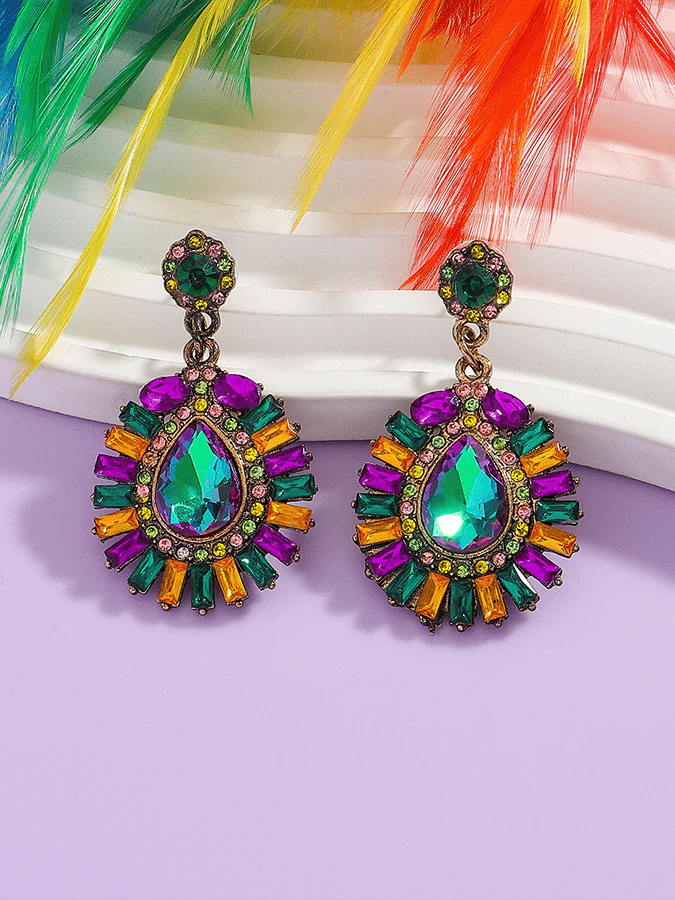 Carnival Geometric Flower Trendy Temperament Light Luxury Versatile Fashionable Earrings - Image 3
