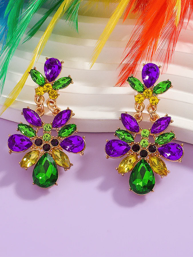Carnival Geometric Flower Trendy Temperament Light Luxury Versatile Fashionable Earrings - Image 4