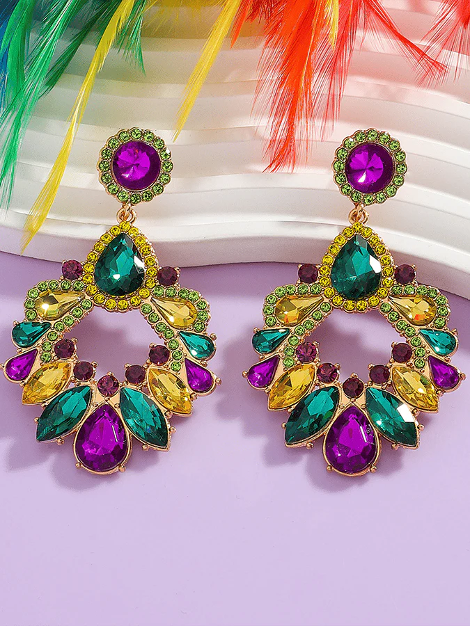 Carnival Geometric Flower Trendy Temperament Light Luxury Versatile Fashionable Earrings - Image 5
