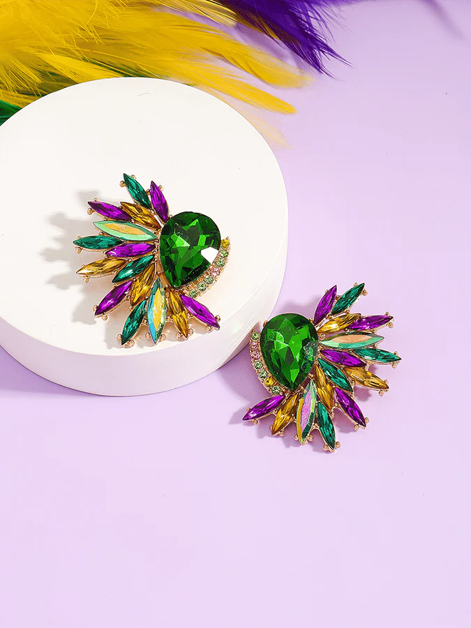 Carnival Geometric Flower Trendy Temperament Light Luxury Versatile Fashionable Earrings - Image 3