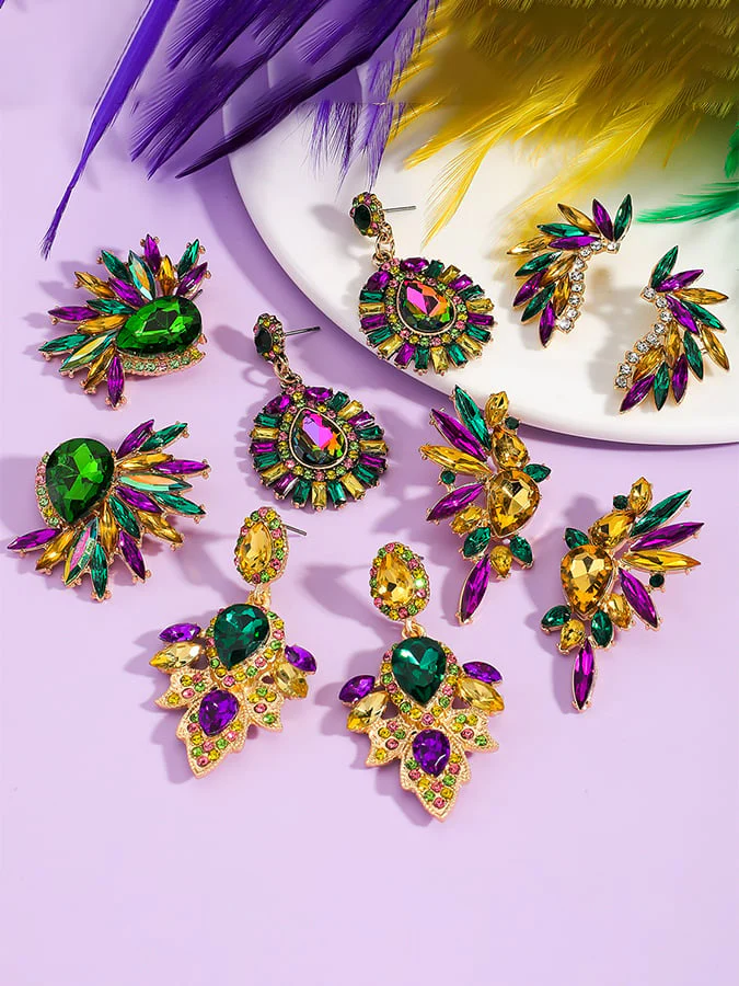 Carnival Geometric Flower Trendy Temperament Light Luxury Versatile Fashionable Earrings - Image 8