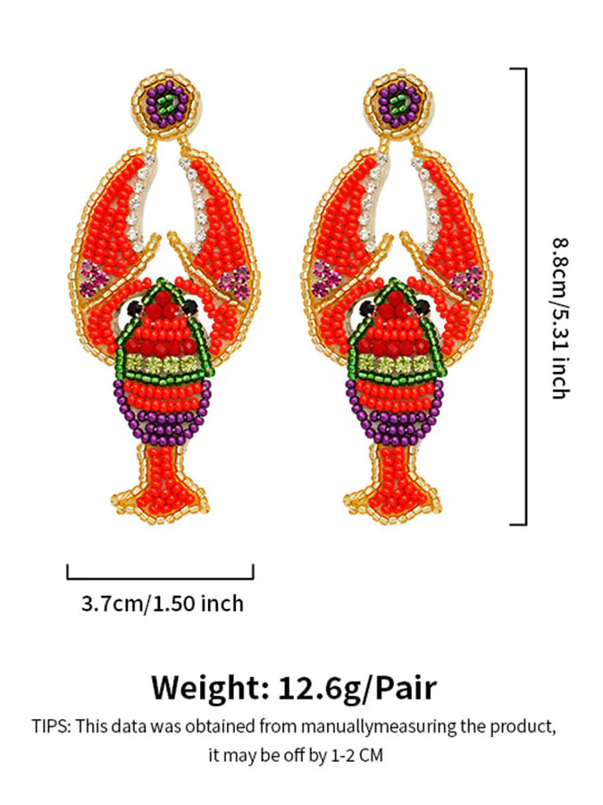Carnival Jewelry Handmade Lobster Earrings - Image 2