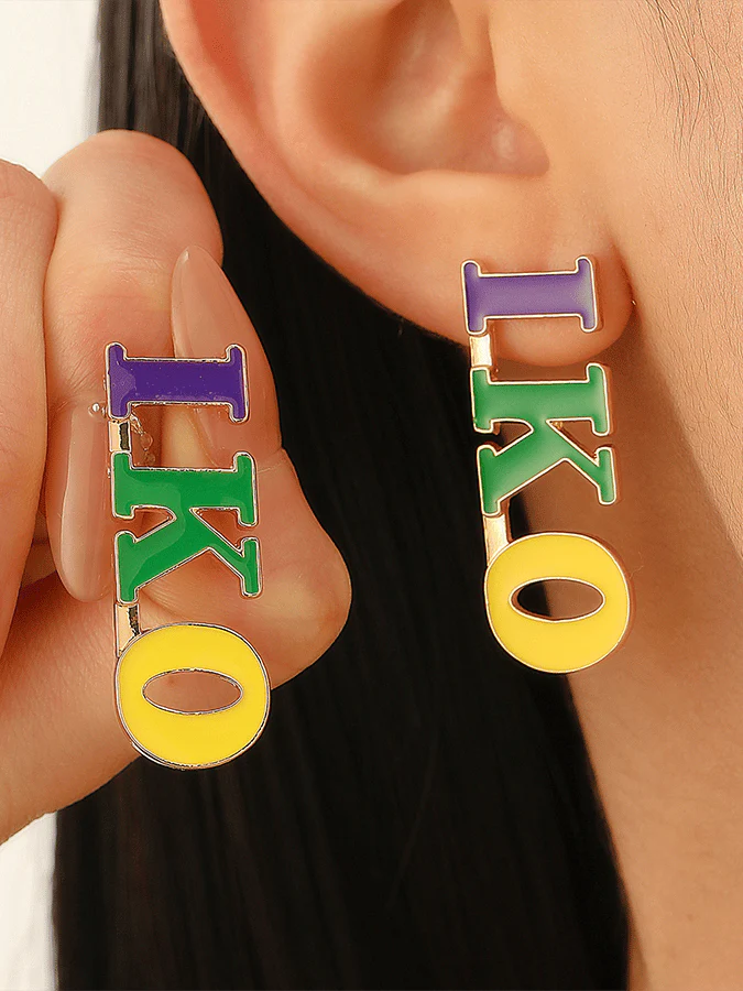 Carnival Three-Color Clown Hat Crown Stud Earrings - Image 3