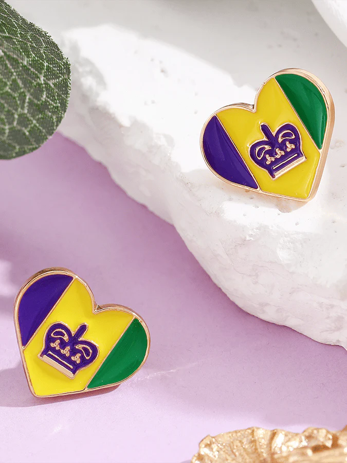 Carnival Three-Color Clown Hat Crown Stud Earrings - Image 7