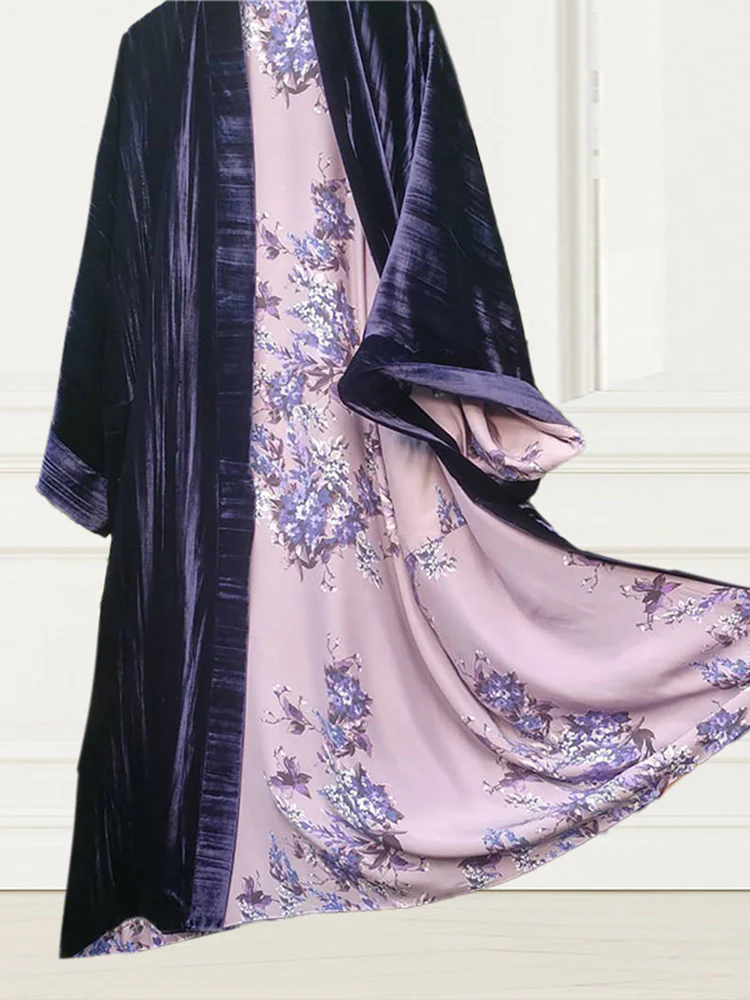Casual Fashion Lining Printed Long Sleeve Kimono Duster - Image 7