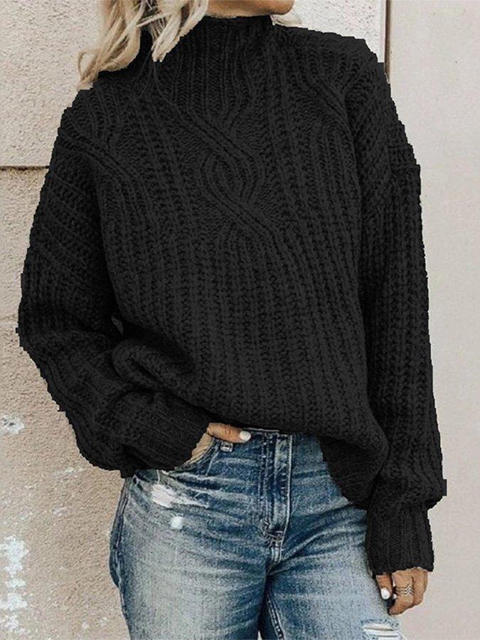 Casual Half High Neck Sweater - Image 3