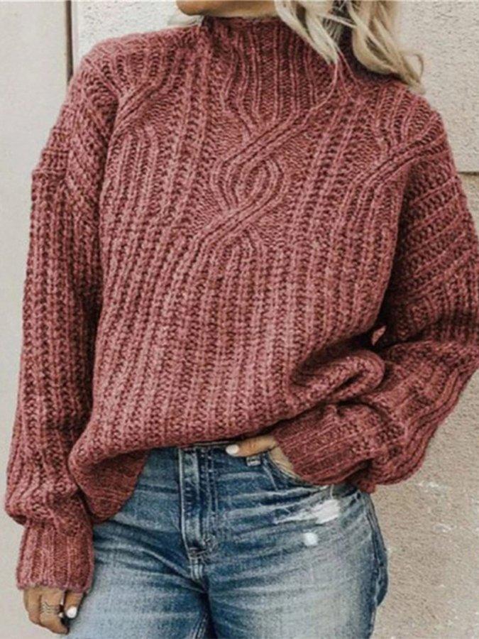 Casual Half High Neck Sweater - Image 4