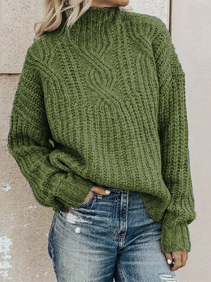Casual Half High Neck Sweater - Image 5